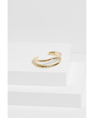 Jon Richard Gold Plated Hammered And Polished Cuff