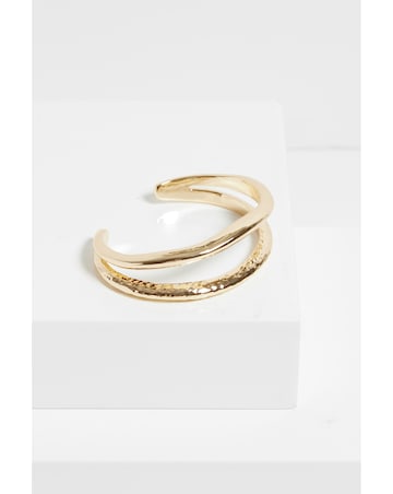 Jon Richard Gold Plated Hammered And Polished Cuff