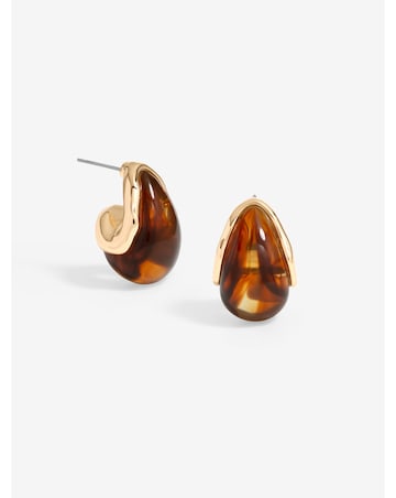 Mood Gold Tort Resin Dome Hoop Earrings