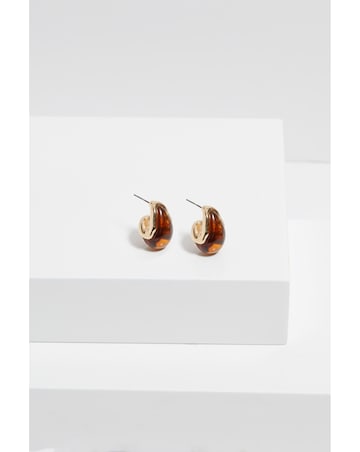 Mood Gold Tort Resin Dome Hoop Earrings