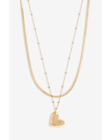 Jon Richard Gold Plated Double Row Molten Heart Necklace