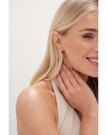 Simply Silver Sterling Silver 925 Starburst Heart Hoop Earrings