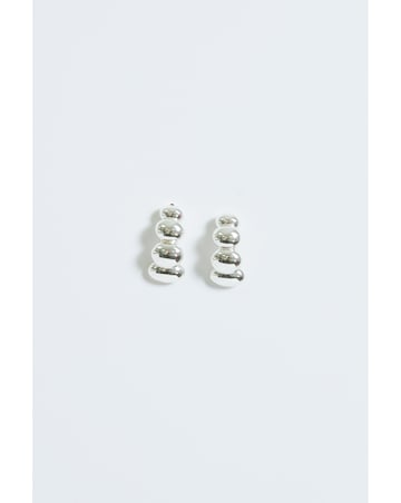 Simply Silver Sterling Silver 925 Polished Graduated Pebble stud Earrings