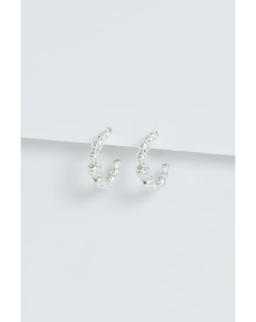 Simply Silver And Beaded Hoops