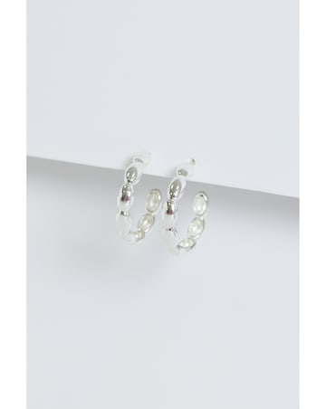 Simply Silver Sterling Silver 925 Polished Pebble Hoop Earrings