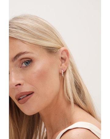 Simply Silver Sterling Silver 925 Polished Molten Hoop Earrings