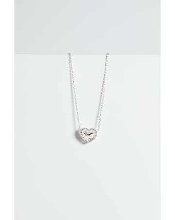 Simply Silver Sterling Silver 925 Cubic Zirconia Heart Halo Pendant