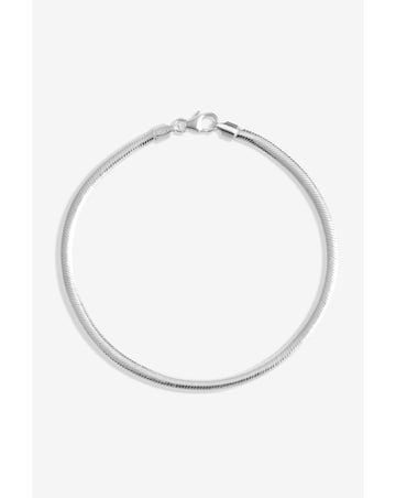 Simply Silver Sterling Silver 925 Fine Flat Snake Chain Bracelet
