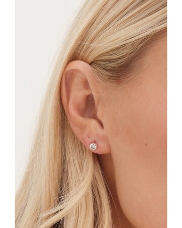 Simply Silver Sterling Silver 925 Polished And Cubic Zirconia Stud Earrings