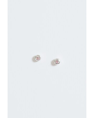 Simply Silver Sterling Silver 925 Polished And Cubic Zirconia Stud Earrings