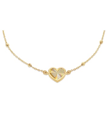 9ct Yellow Gold Rainbow Heart Bracelet