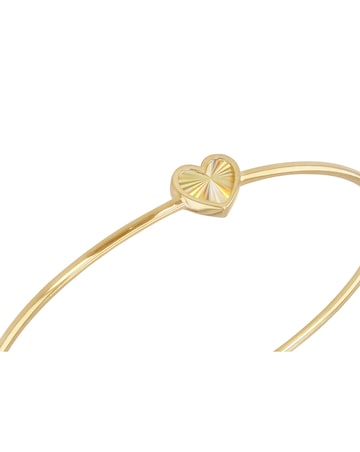 9ct Yellow Gold Rainbow Heart Bangle