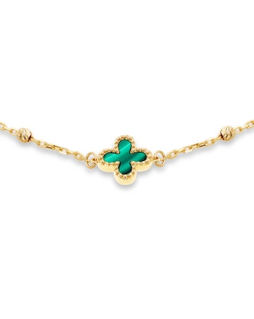 9ct Yellow Gold Malachite Bracelet