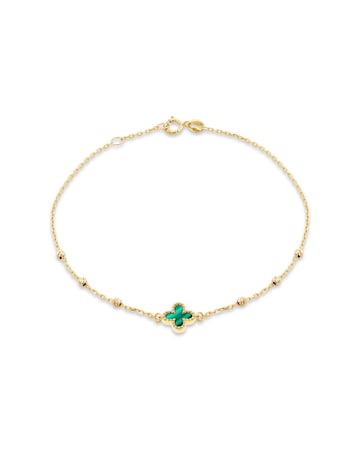 9ct Yellow Gold Malachite Bracelet