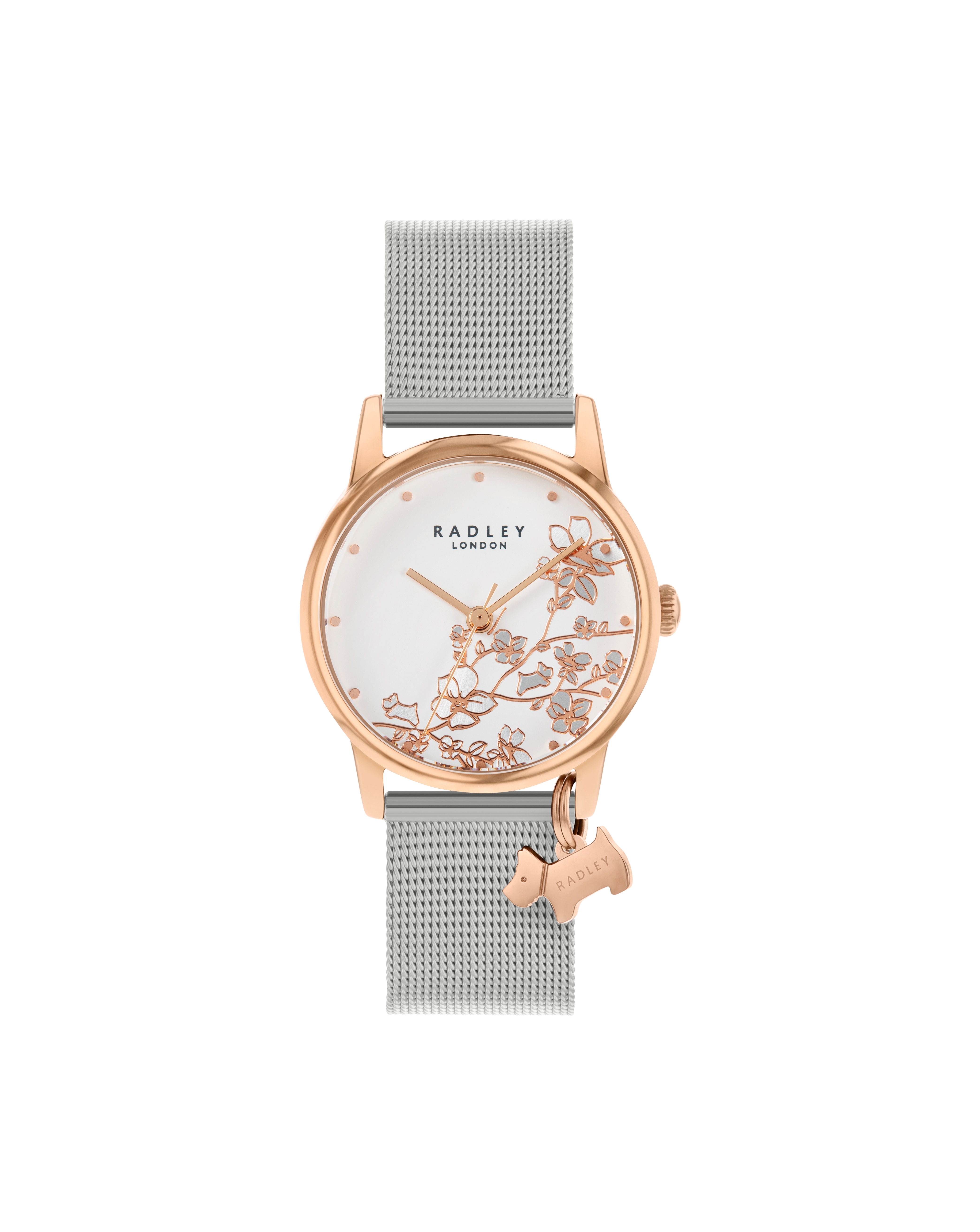 Radley Silver Mesh Trailing Flower Watch
