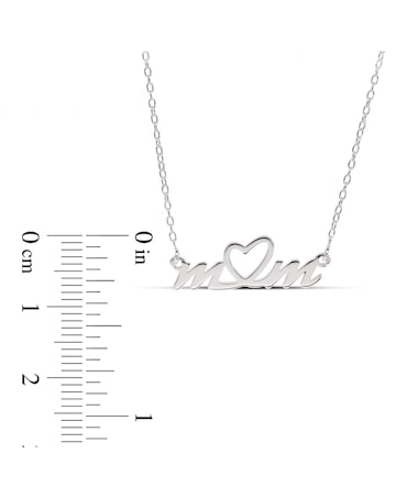 Sterling Silver Mum Necklet with central Heart