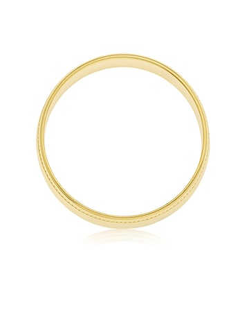 9 Carat Yellow Gold Millgrain Edge 6MM Wedding Ring