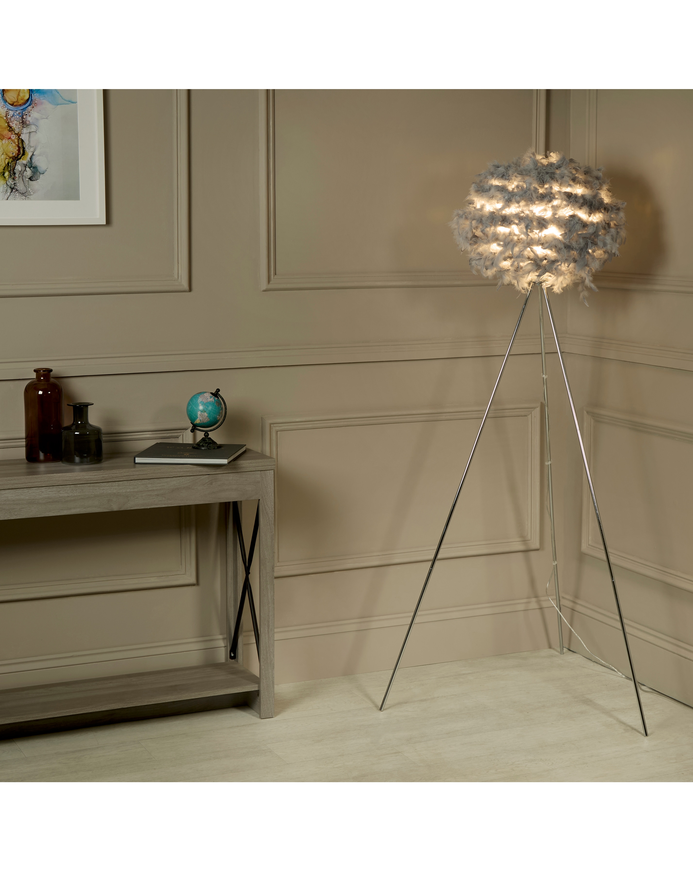 Feather Tripod Floor Lamp