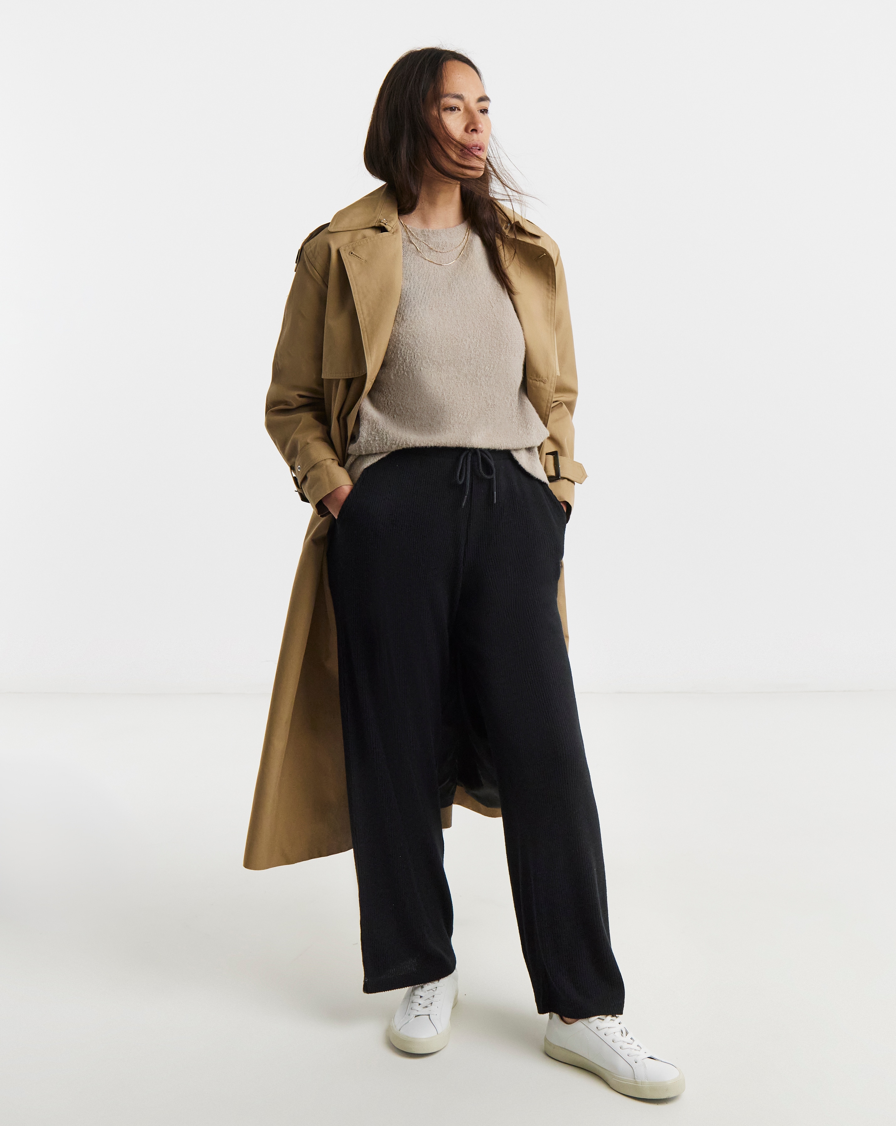 New In - Soft Touch Ribbed Wide Leg Jogger