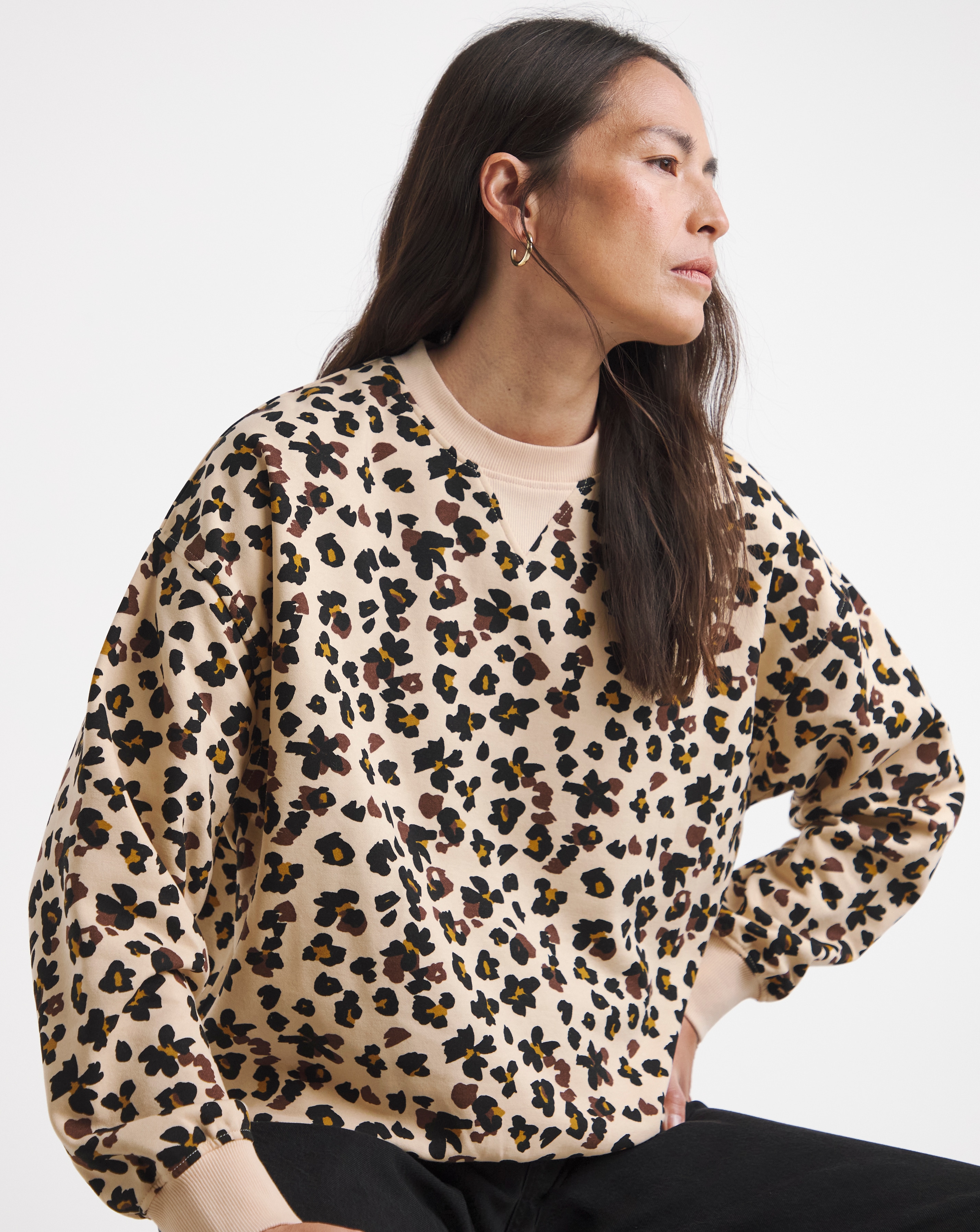 Drop Shoulder Printed Sweatshirt