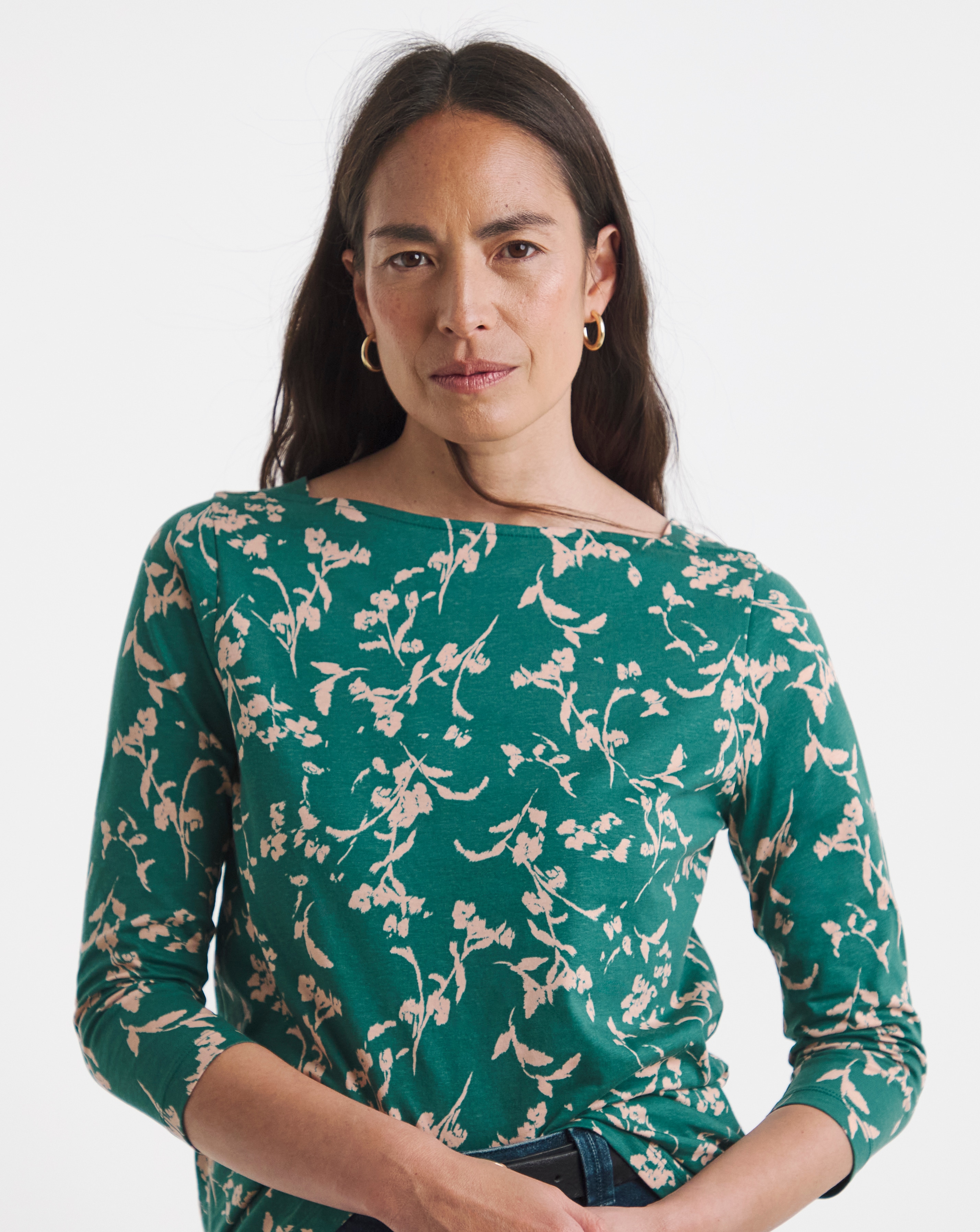 New In - Slash Neck 3/4 Sleeve Top