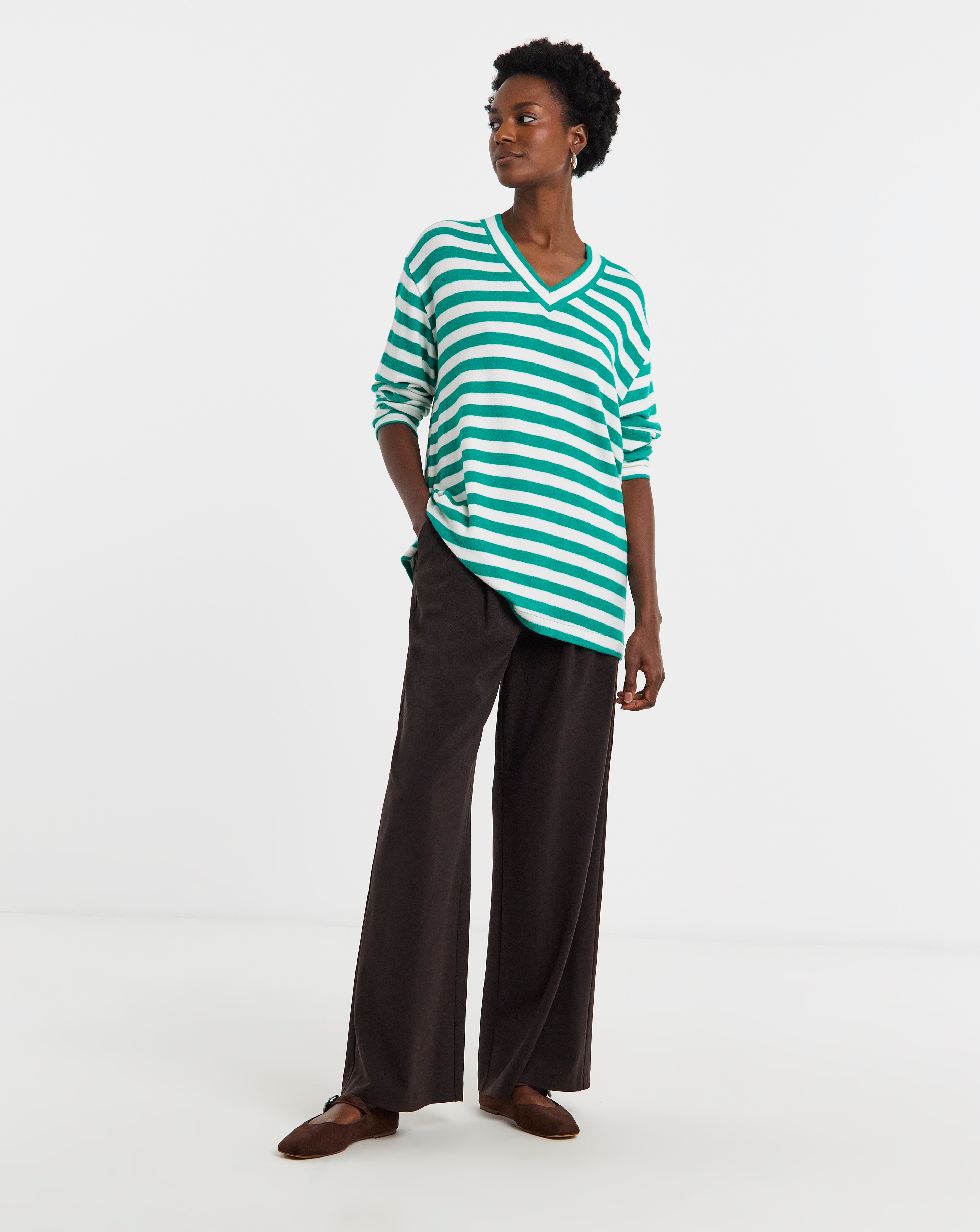 Soft Touch V-Neck Longline Top