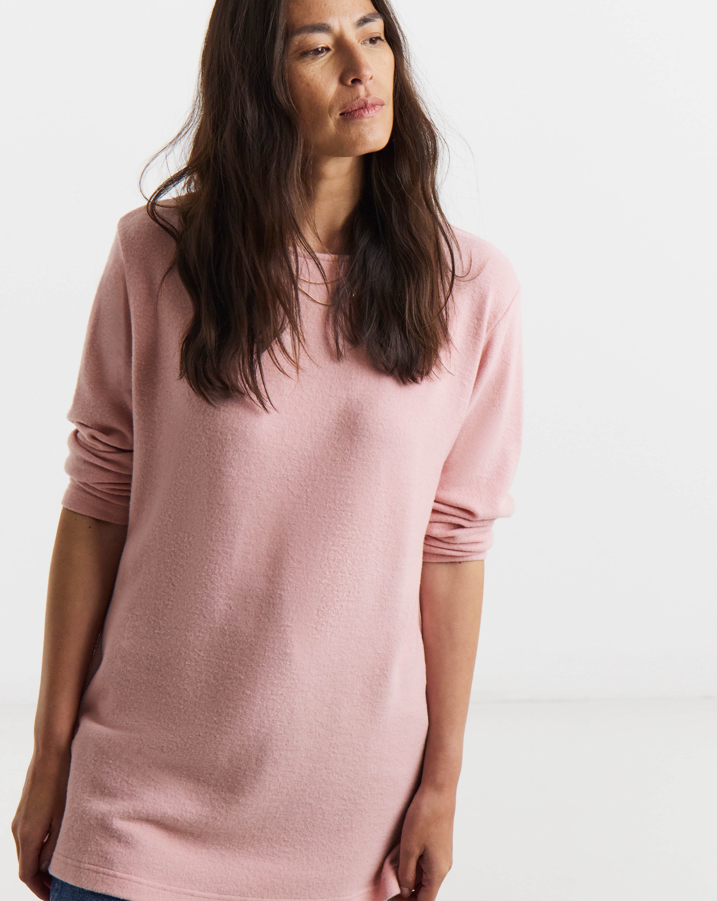 New In - Soft Touch Slash Longline Top