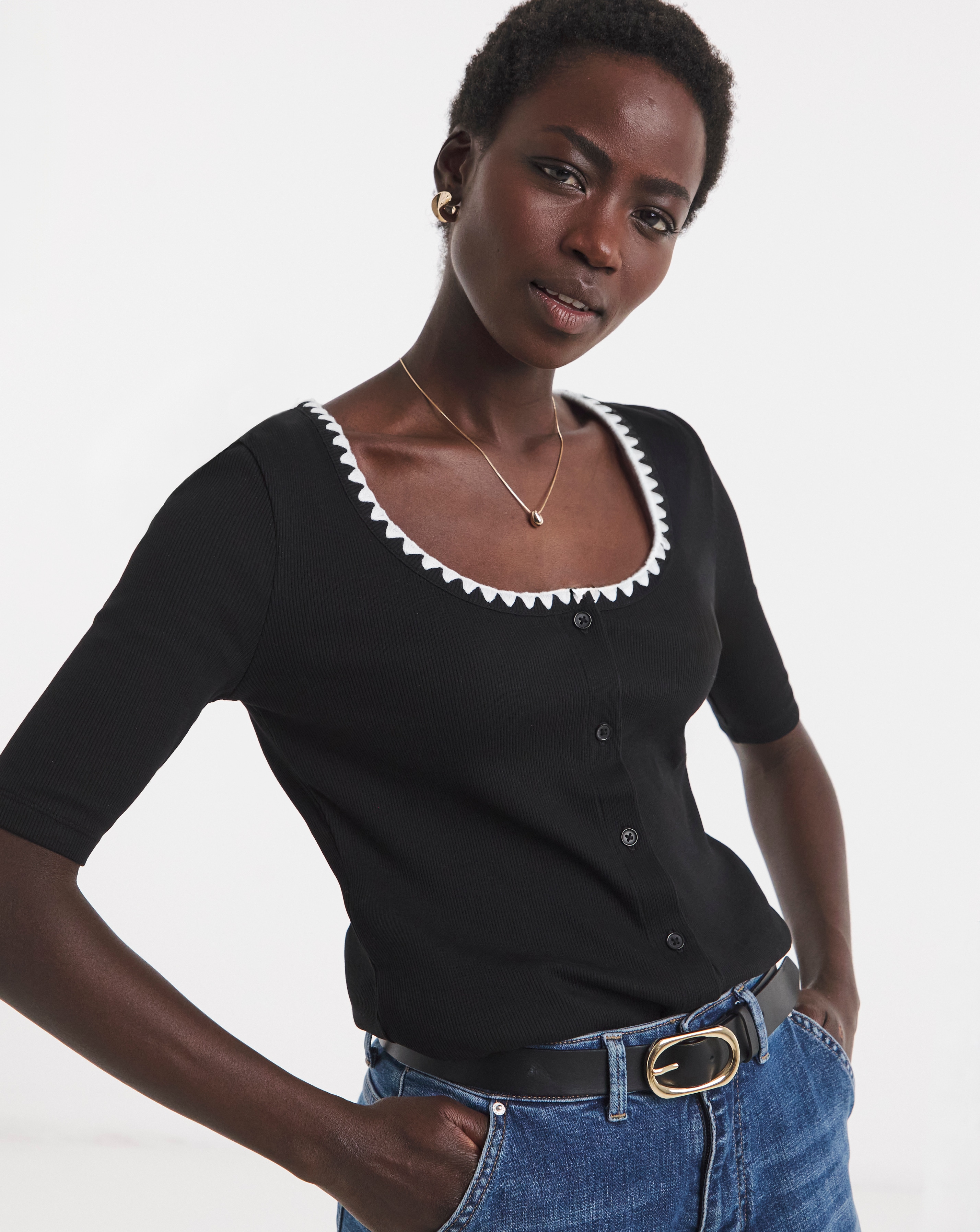 Contrast Stitch Cardigan