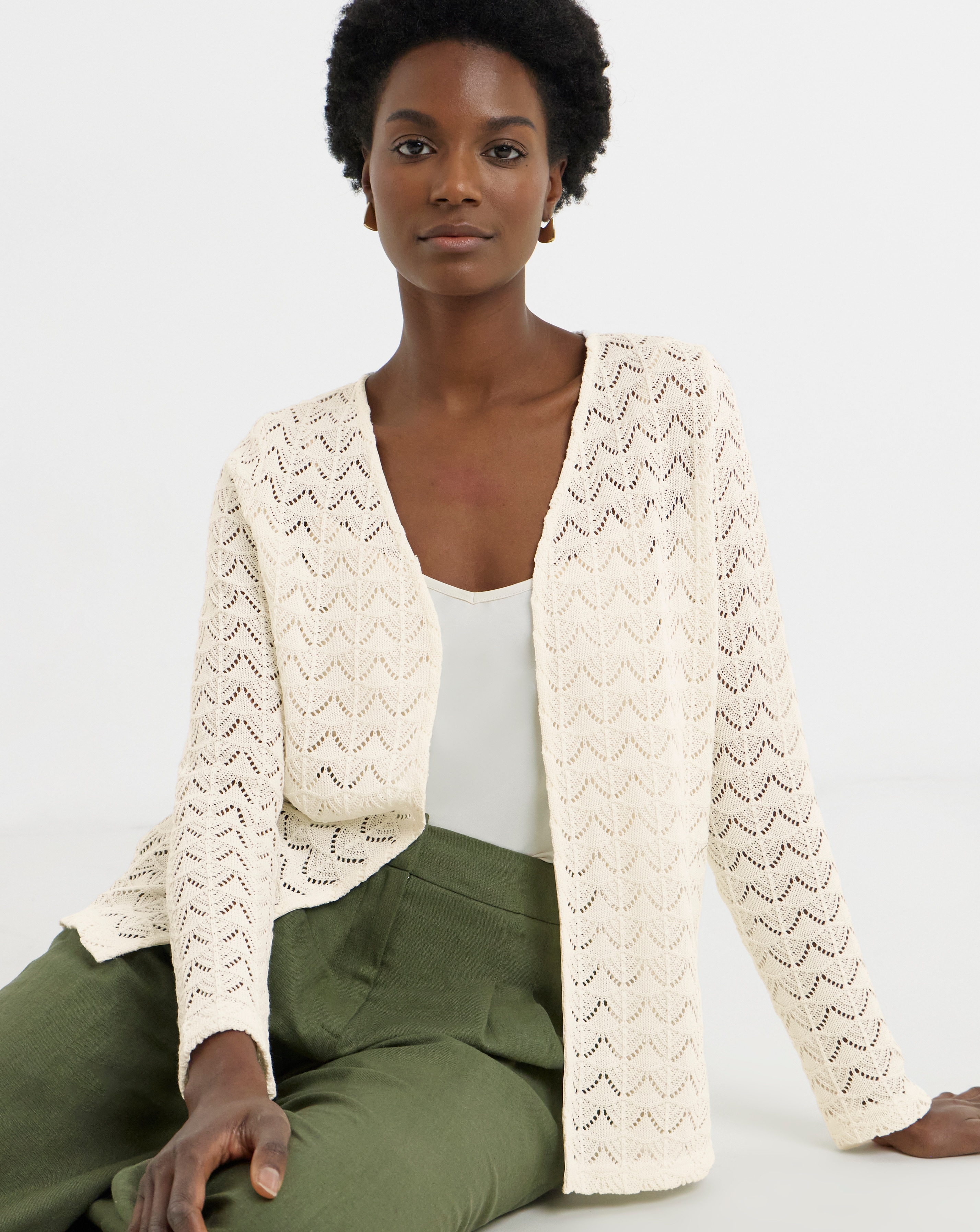 Crochet V-Neck Cardigan
