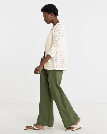 Cream Crochet V-Neck Cardigan