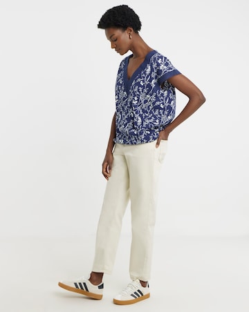 Bubble Hem Lace Trim Top