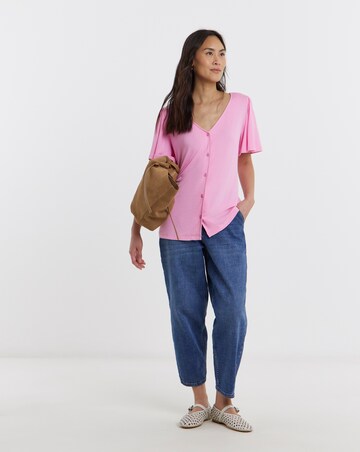 Button Front Angel Sleeve Top