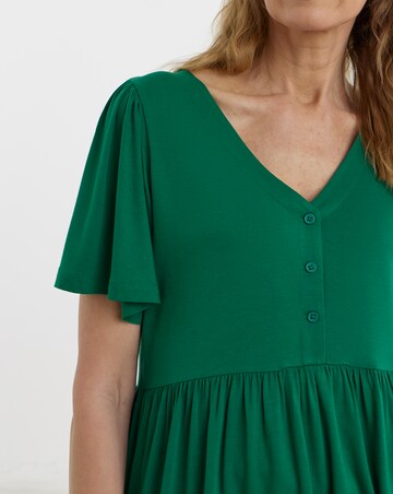 Button Front Angel Sleeve Top