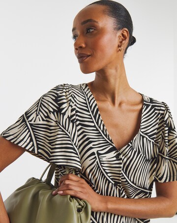 Button Front Angel Sleeve Top