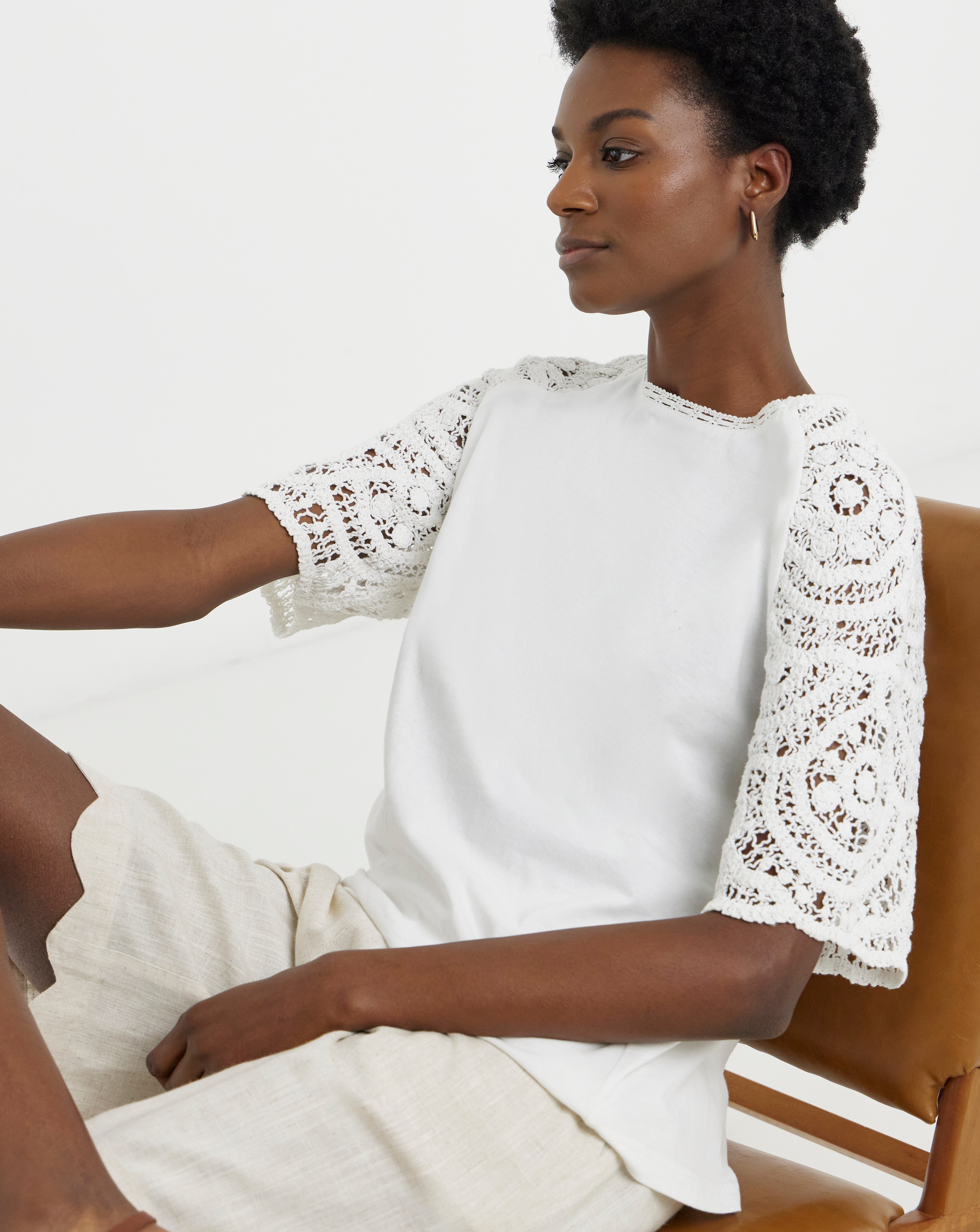 New In - Crochet Sleeve Top