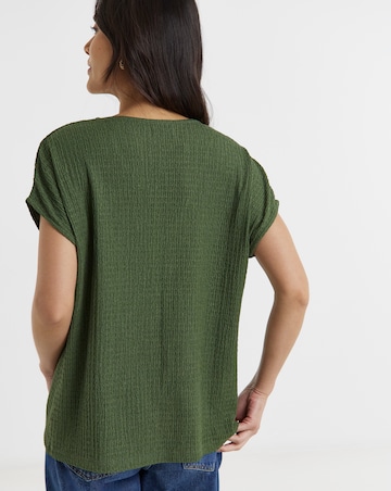 Textured V-Neck Top