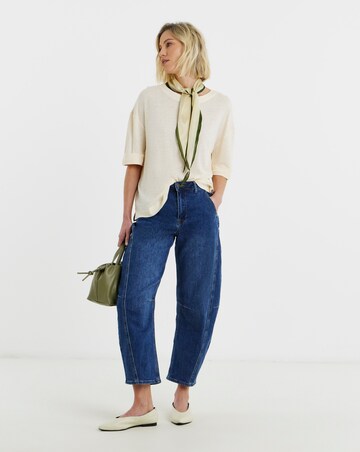 Boat Neck Boxy Linen Top