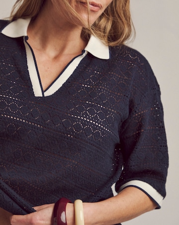 Anthology Crochet Polo Top