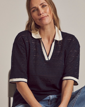 Anthology Crochet Polo Top