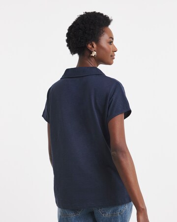 V-Neck Collared Short Sleeve T-Shirt