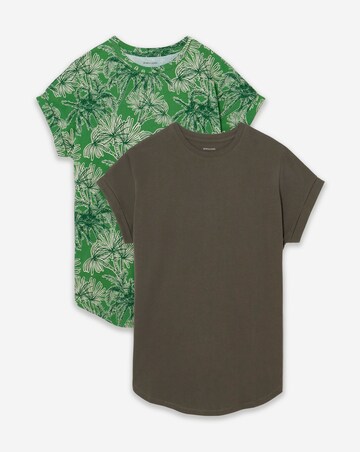 2 Pack Short Sleeve Curved Hem Longline top