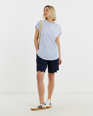 Embroidered Yoke Longline Top