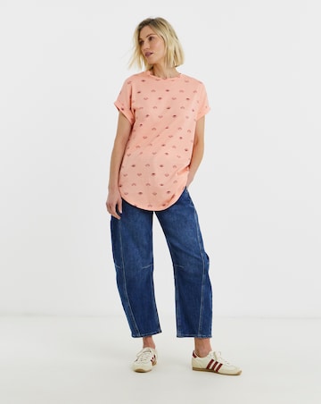 The Longline Short Sleeve Curved Hem Top