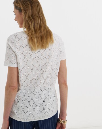 Broderie V-Neck Bubble Hem Top