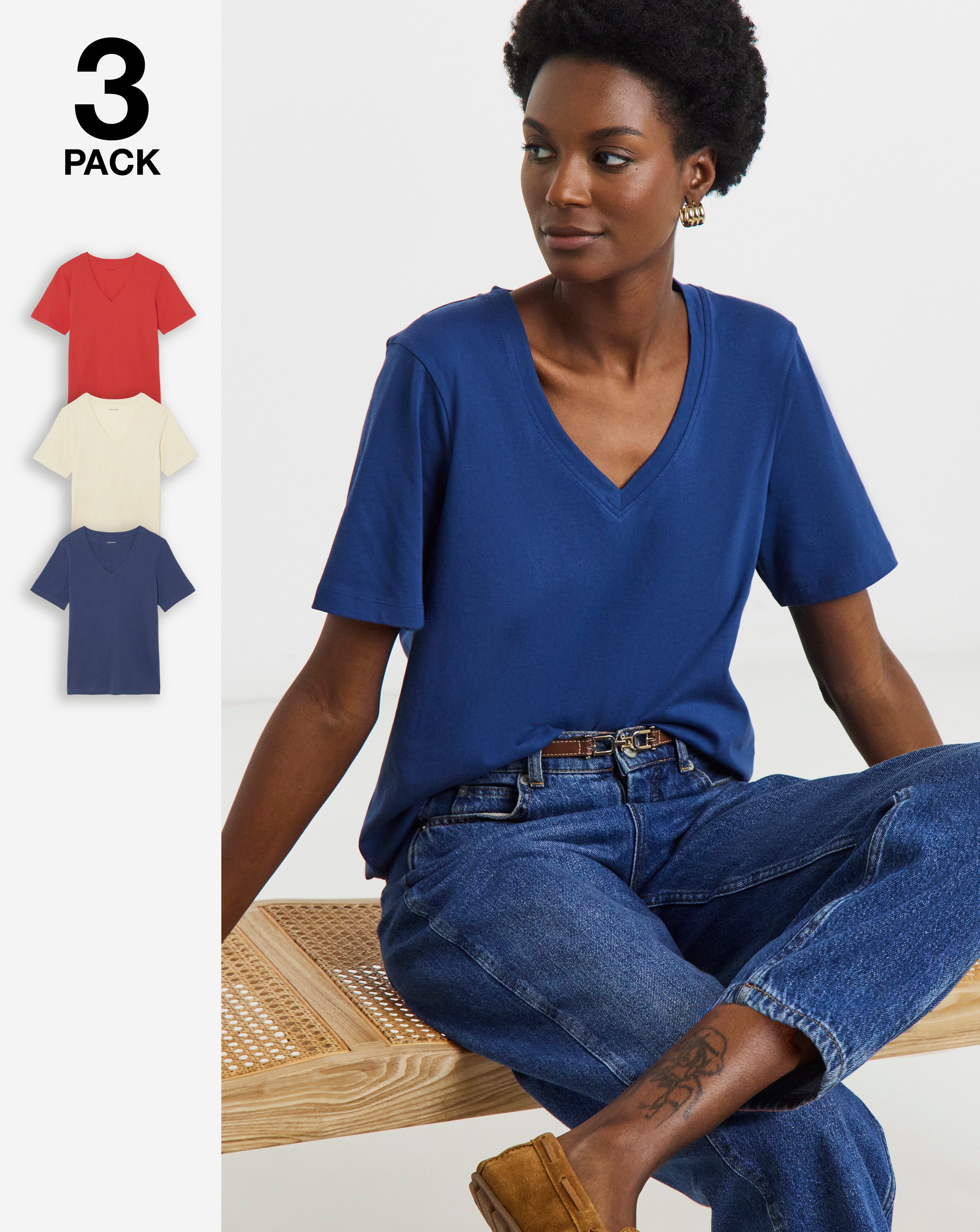 New In - 3 Pack V-Neck Short Sleeve T-Shirt