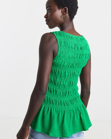 Shirred Sleeveless Top