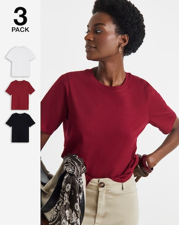 3 Pack Crew Neck Short Sleeve