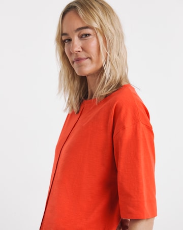 Seam Detail Boxy Crew Neck T-Shirt