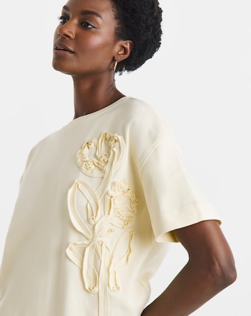 Heavy Weight Floral Applique T-Shirt