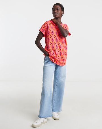 2 Pack Short Sleeve Curved Hem Longline Top